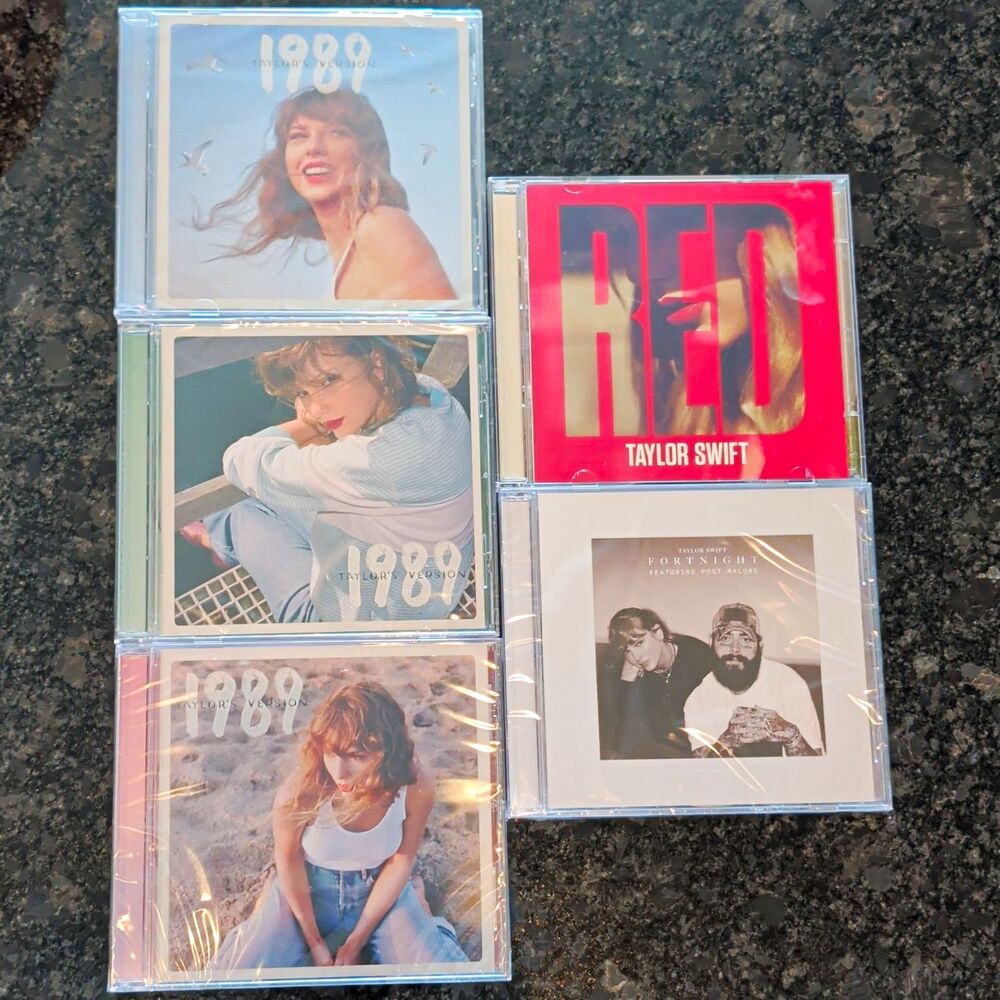 Taylor Swift CD Lot- 3 Sealed 1989 Taylor's Version, Sealed Fortnight & Red Open